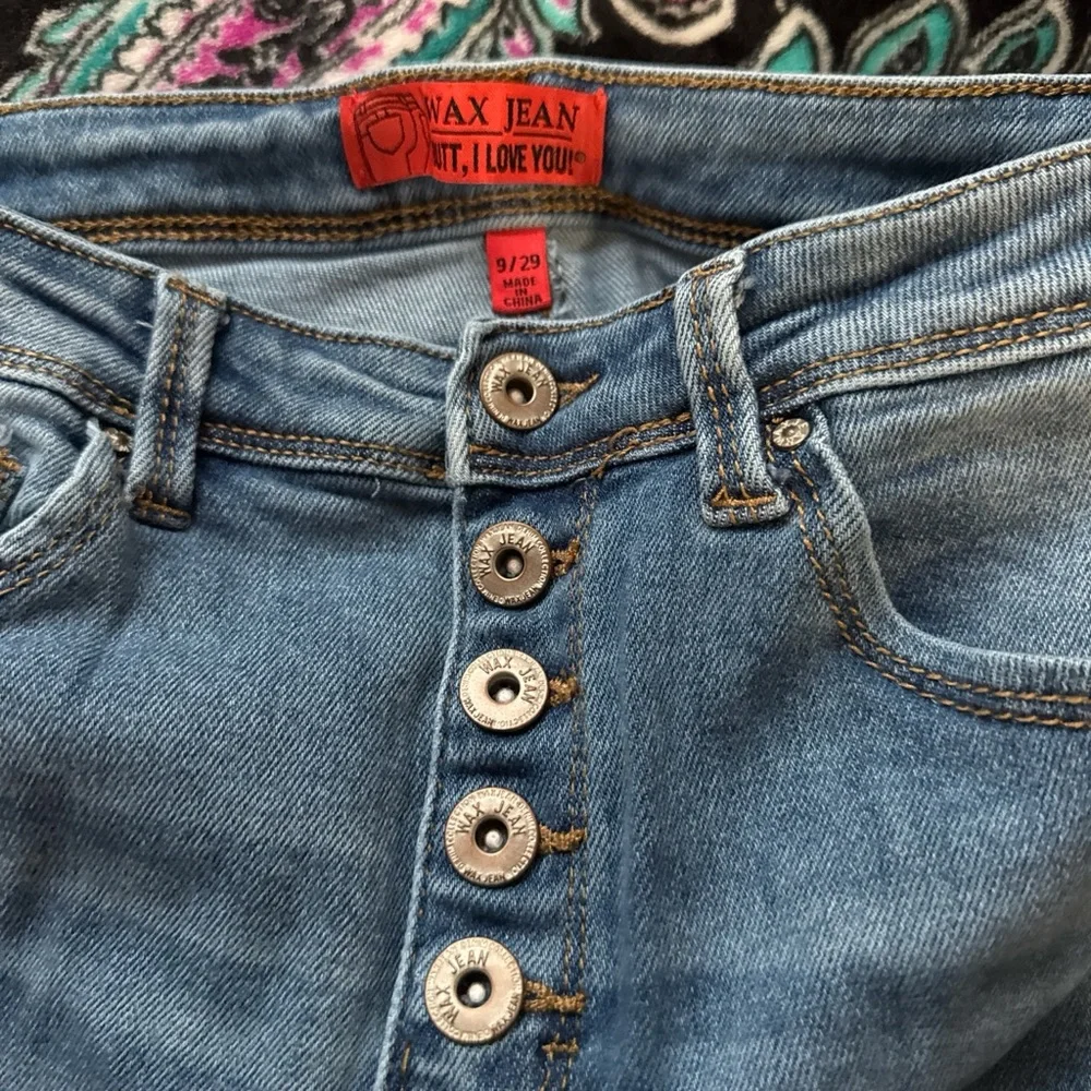 Wax Jean Blue Distressed Skinny Jeans - Picture 3 of 3